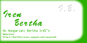 iren bertha business card